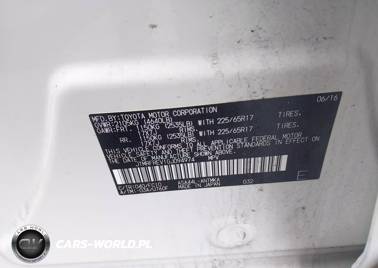 2016 Toyota Rav4 Xle VIN:JTMRFREV1GJ094974 - 9