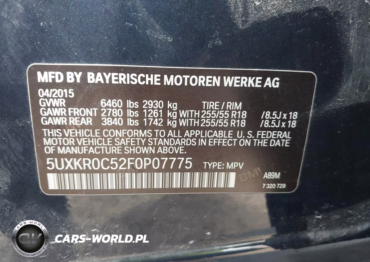 2015 BMW X5 xDrive35I VIN:5UXKR0C52F0P07775 - 9
