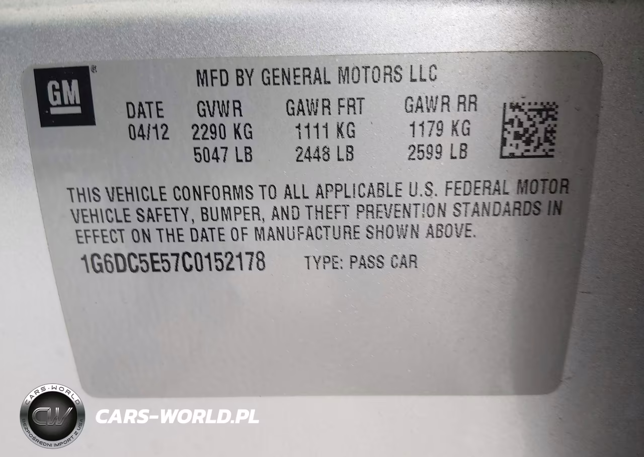 2012 Cadillac Cts Standard VIN:1G6DC5E57C0152178 - 9