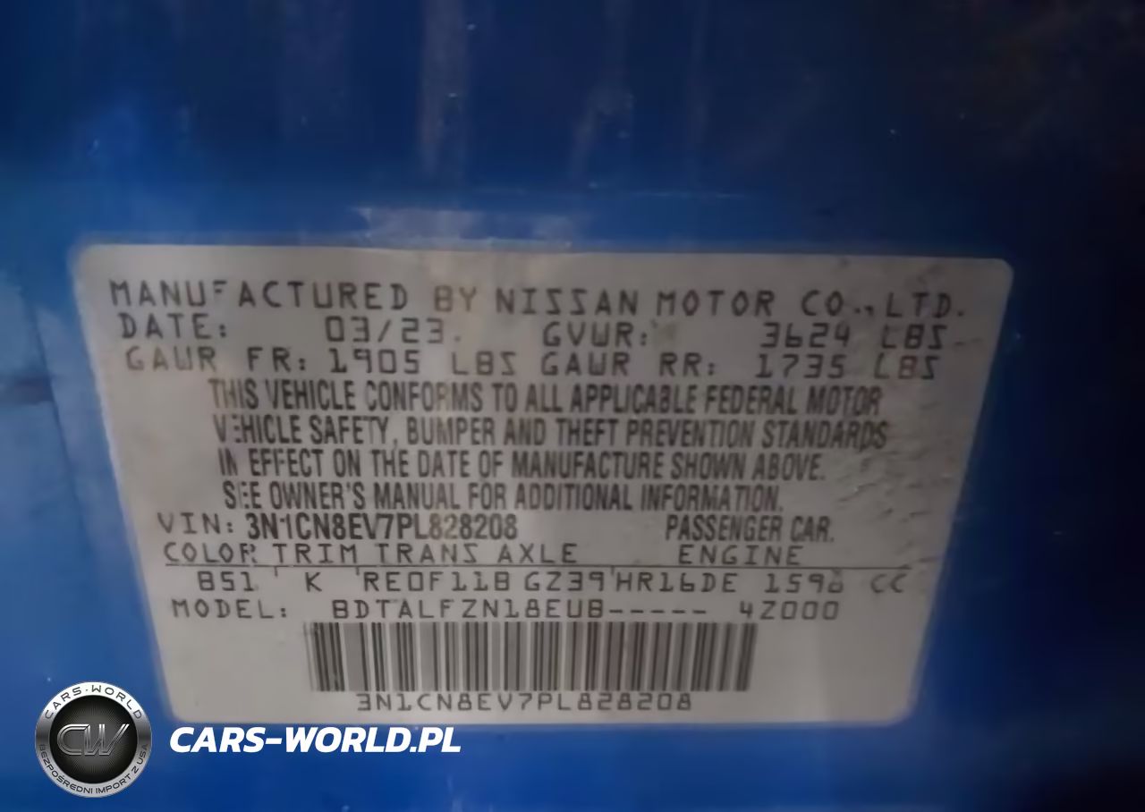 2023 Nissan Versa 1.6 Sv Xtronic Cvt VIN:3N1CN8EV7PL828208 - 9
