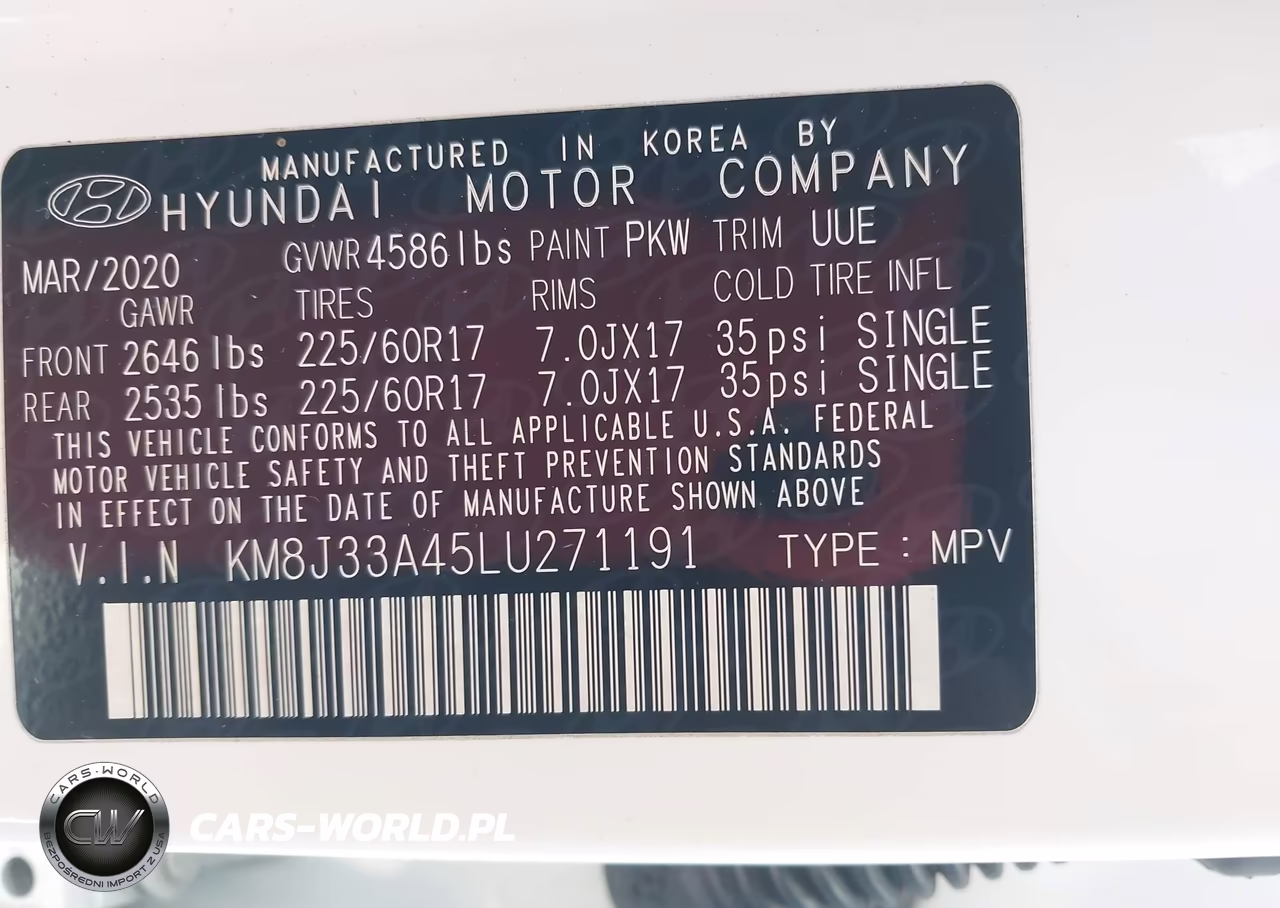 2020 Hyundai Tucson Value VIN:KM8J33A45LU271191 - 9