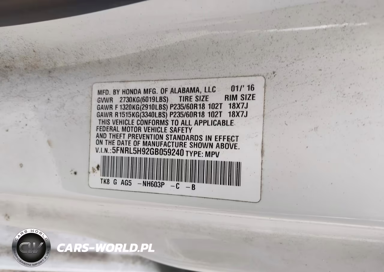 2016 Honda Odyssey Touring-Touring Elite VIN:5FNRL5H92GB059240 - 9