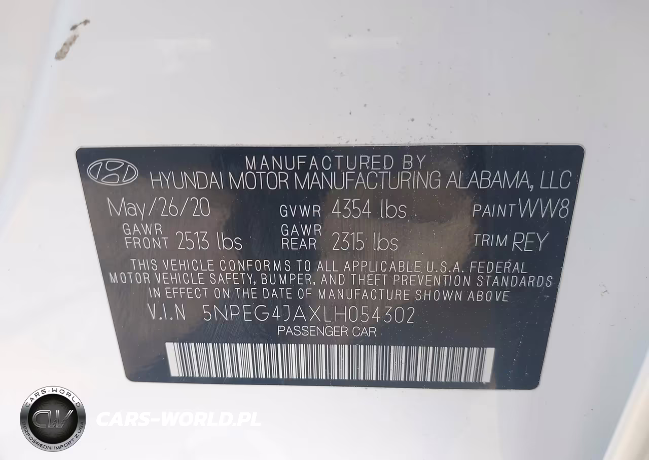2020 Hyundai Sonata Se VIN:5NPEG4JAXLH054302 - 9