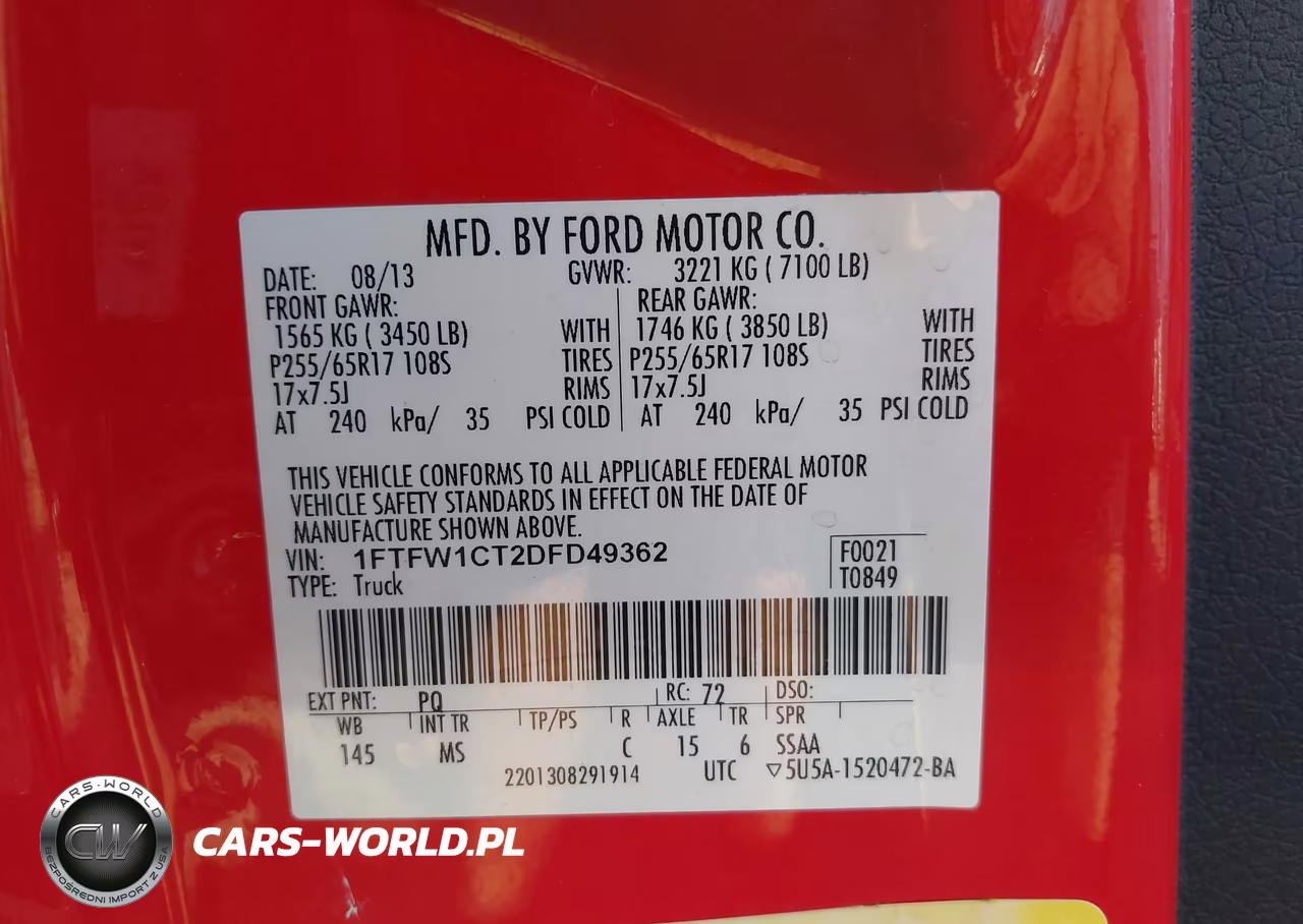 2013 Ford F-150 Xlt VIN:1FTFW1CT2DFD49362 - 9