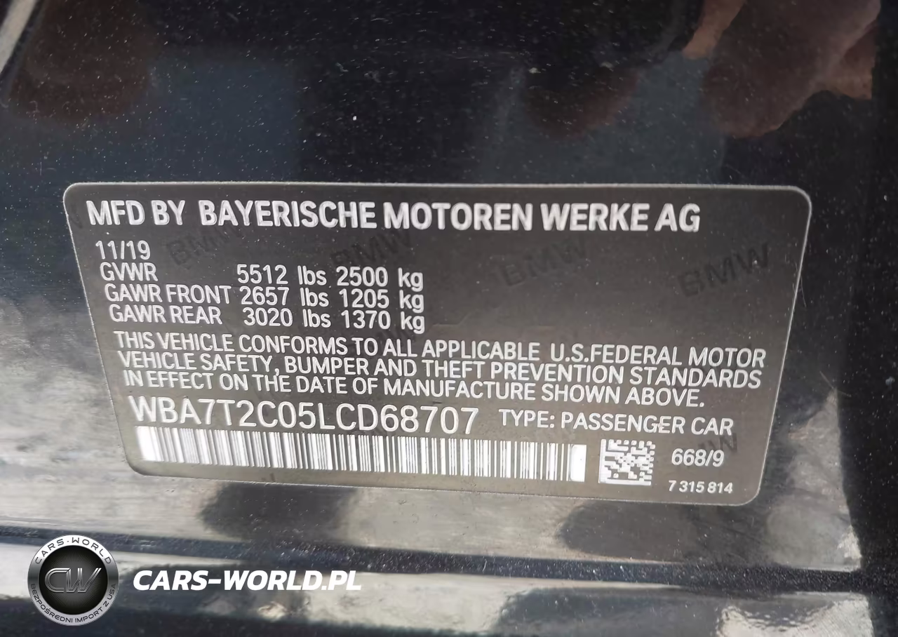 2020 BMW 740I VIN:WBA7T2C05LCD68707 - 9
