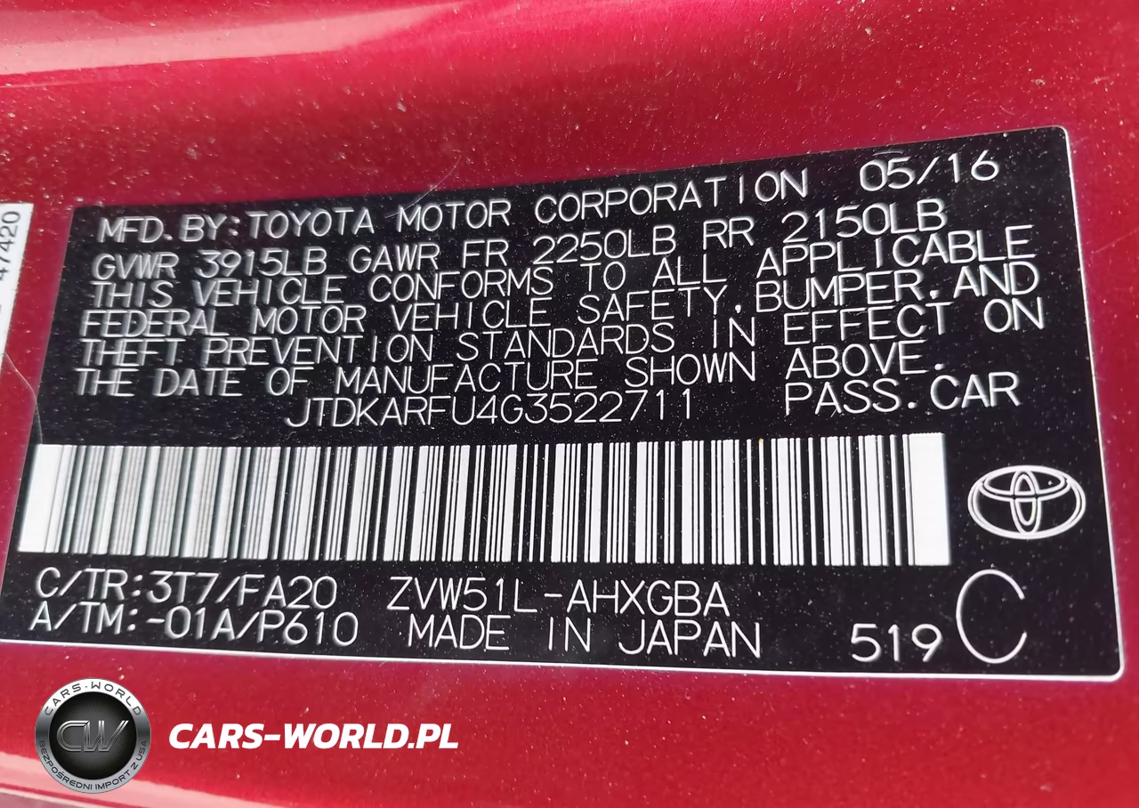 2016 Toyota Prius Three VIN:JTDKARFU4G3522711 - 9