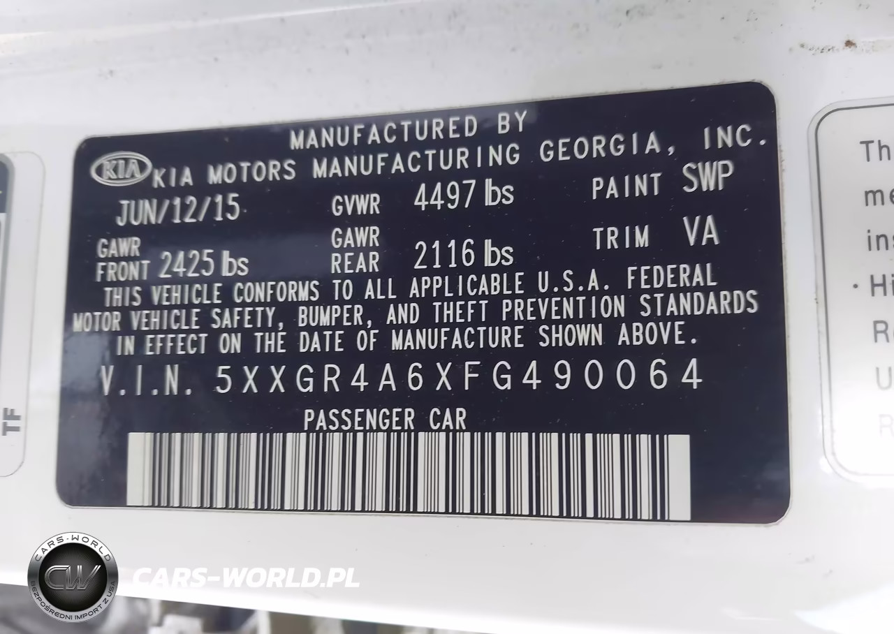 2015 Kia Optima Sx Turbo VIN:5XXGR4A6XFG490064 - 9
