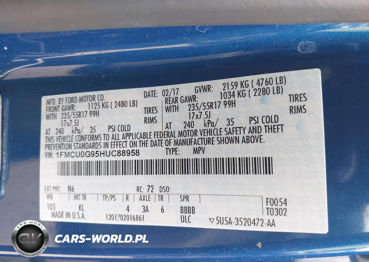 2017 Ford Escape Se VIN:1FMCU0G95HUC88958 - 9