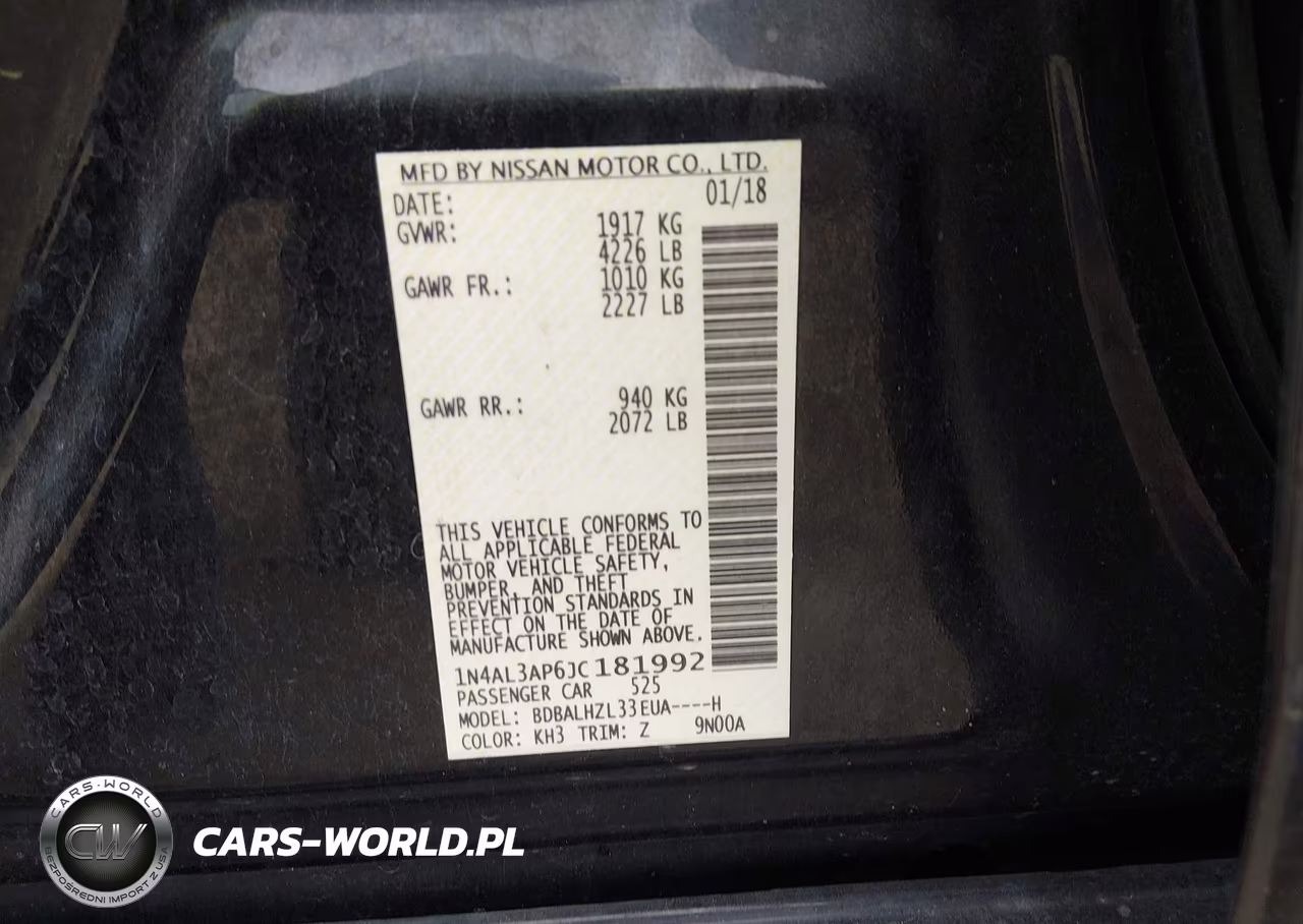 2018 Nissan Altima 2.5 Sr VIN:1N4AL3AP6JC181992 - 9