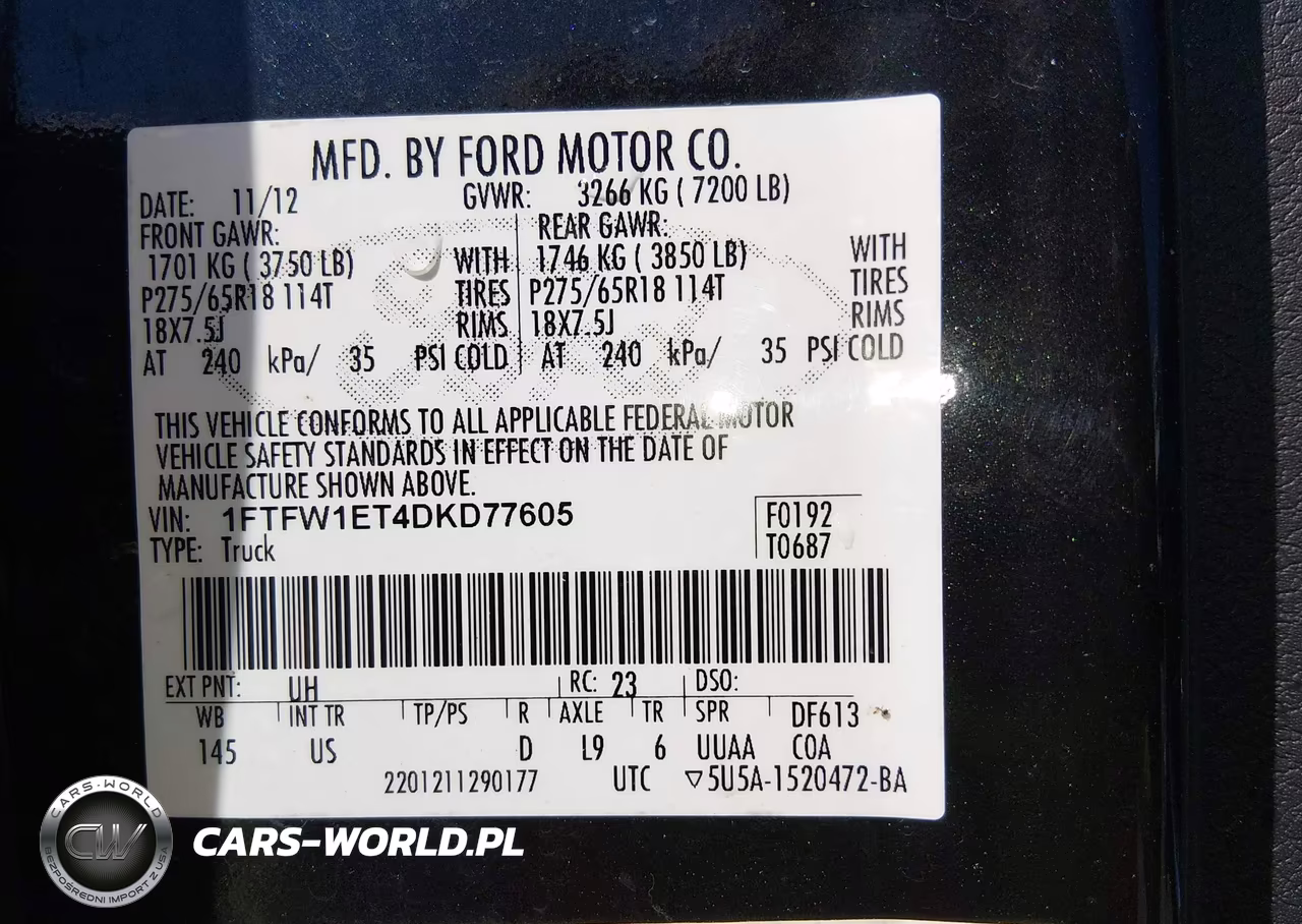 2013 Ford F-150 Xlt VIN:1FTFW1ET4DKD77605 - 9