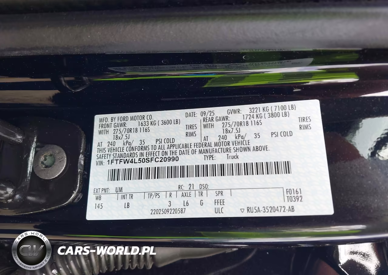 2025 Ford F-150 Tremor VIN:1FTFW4L50SFC20990 - 9