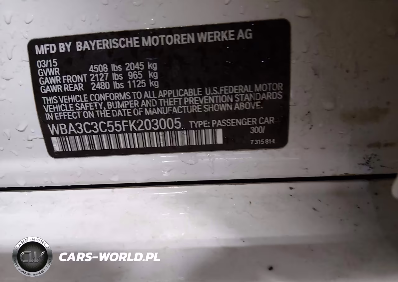 2015 BMW 320I xDrive VIN:WBA3C3C55FK203005 - 9