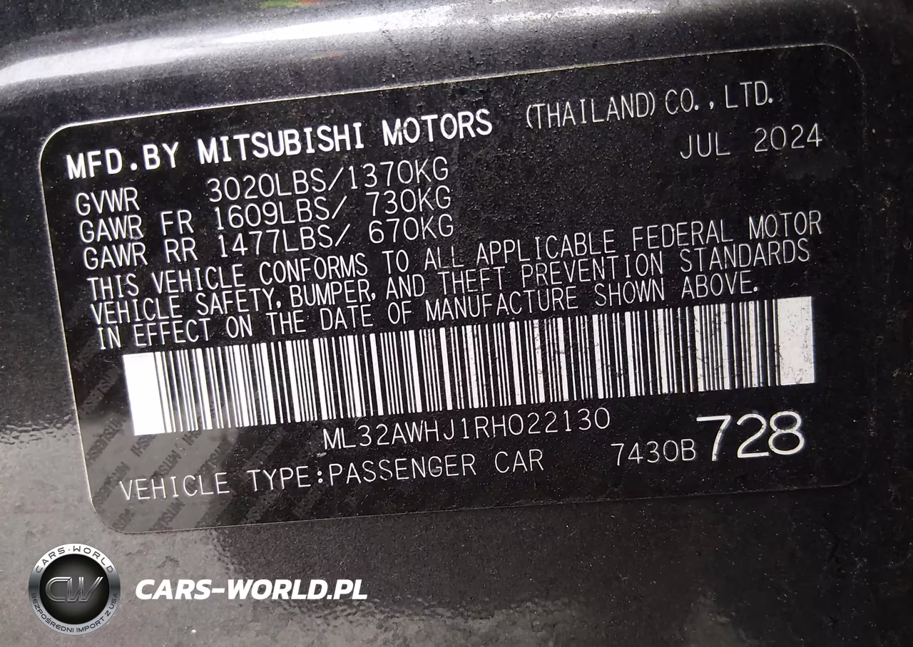 2024 Mitsubishi Mirage Black Edition-Ralliart-Se VIN:ML32AWHJ1RH022130 - 9