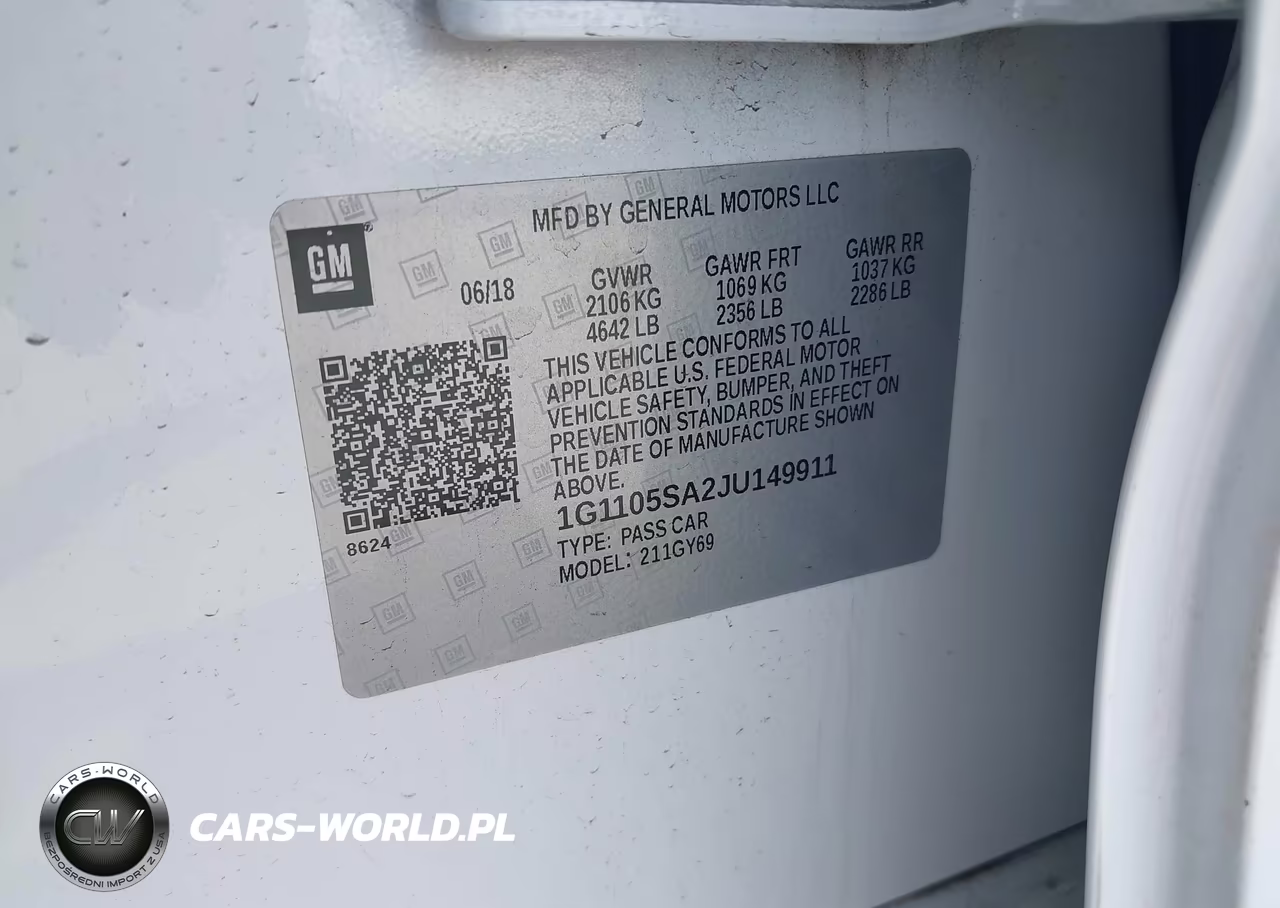 2018 Chevrolet Impala 1Lt VIN:1G1105SA2JU149911 - 9