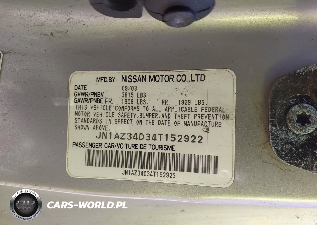 2004 Nissan 350Z Touring VIN:JN1AZ34D34T152922 - 9