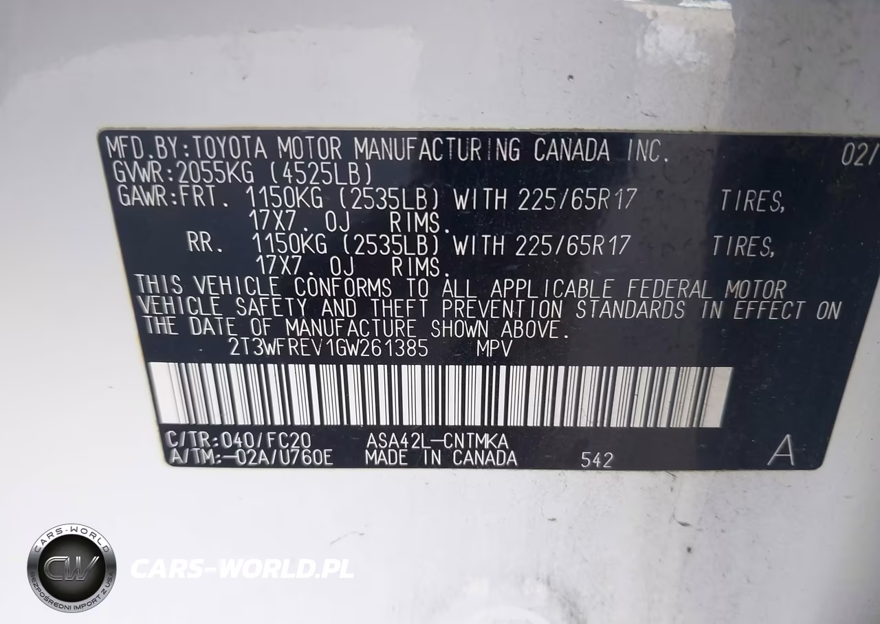 2016 Toyota Rav4 Xle VIN:2T3WFREV1GW261385 - 9