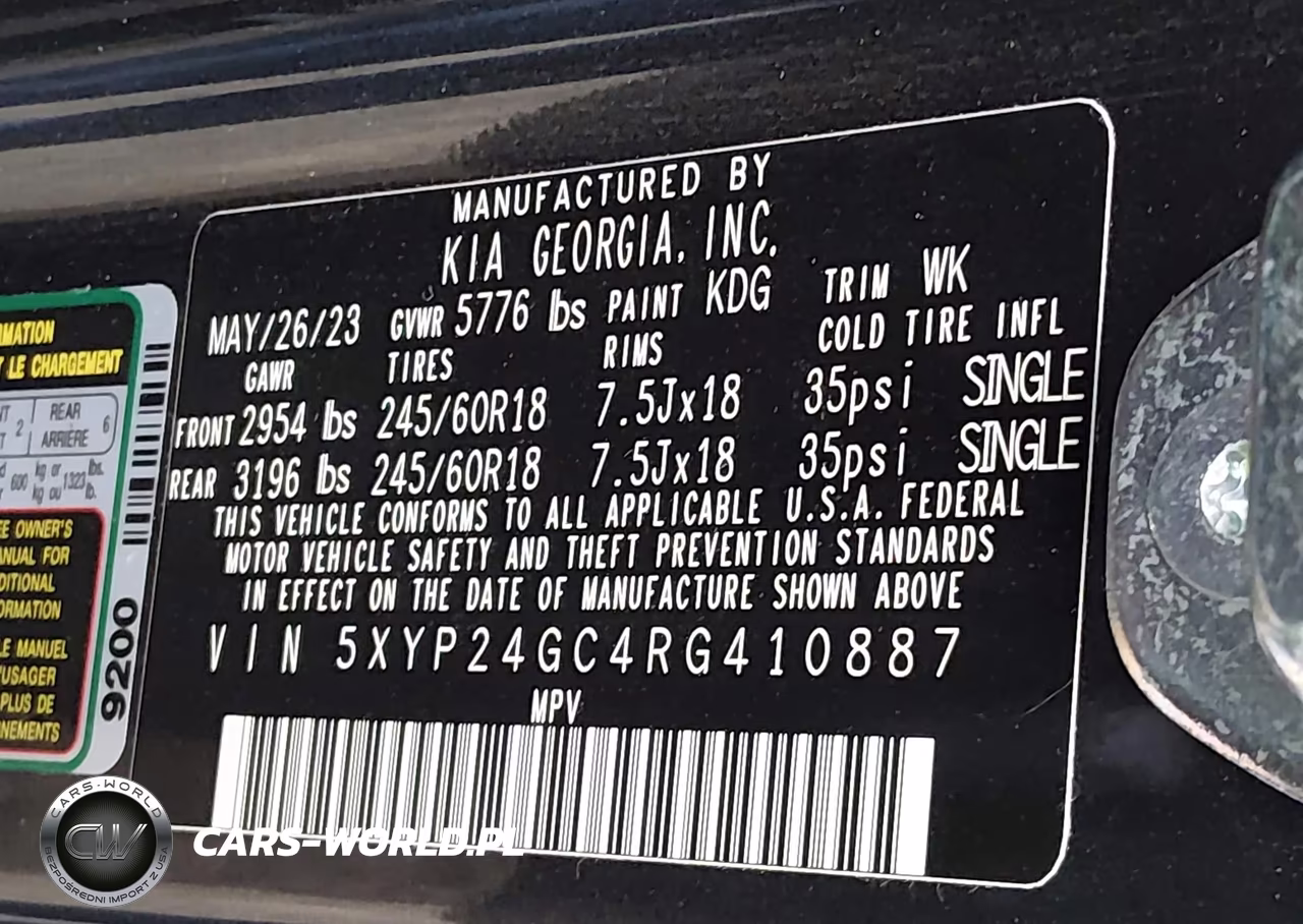 2024 Kia Telluride Lx VIN:5XYP24GC4RG410887 - 9