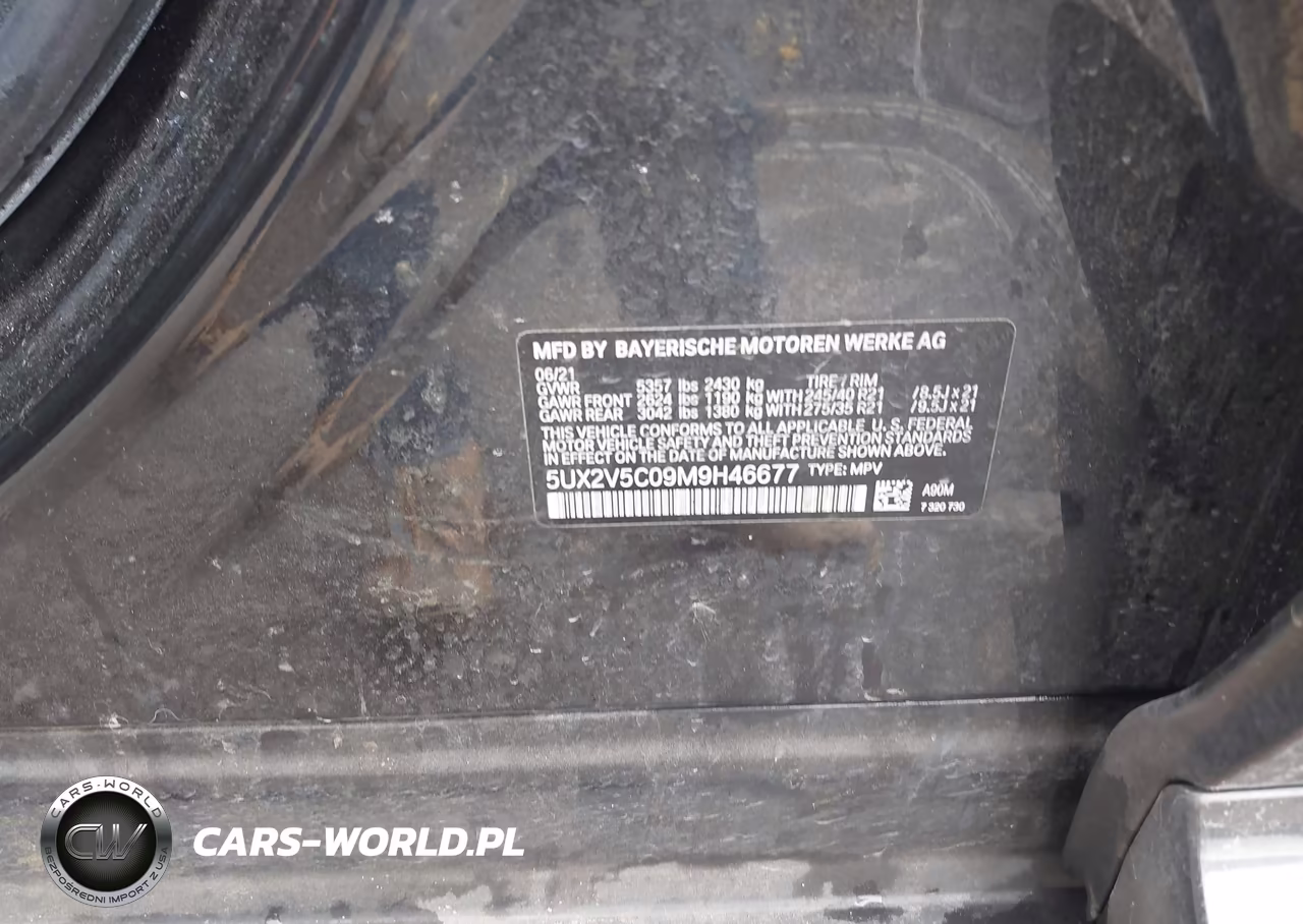 2021 BMW X4 M40I VIN:5UX2V5C09M9H46677 - 9
