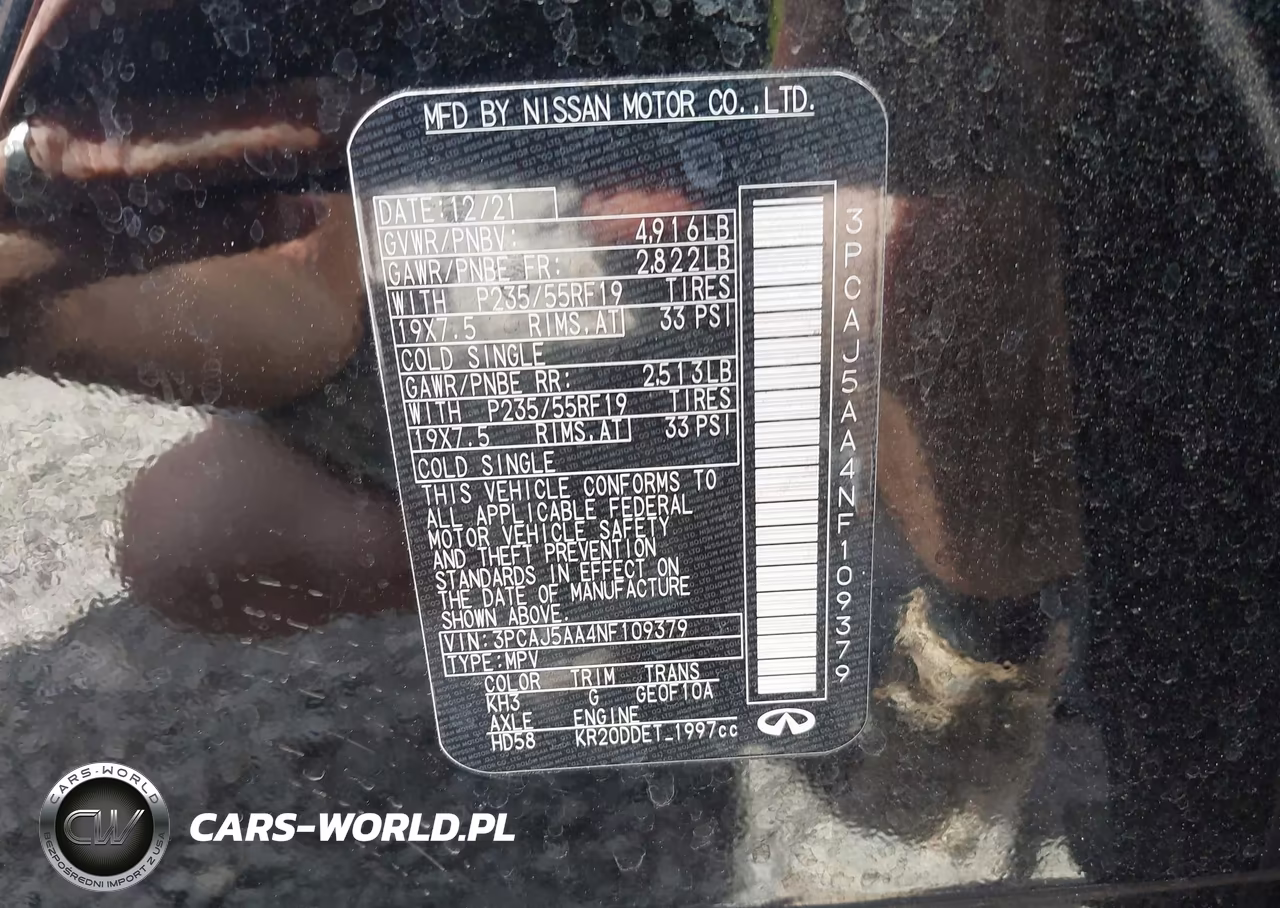 2022 Infiniti Qx50 Pure VIN:3PCAJ5AA4NF109379 - 9