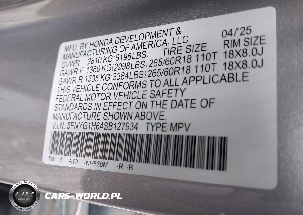 2025 Honda Pilot Trailsport VIN:5FNYG1H64SB127934 - 9