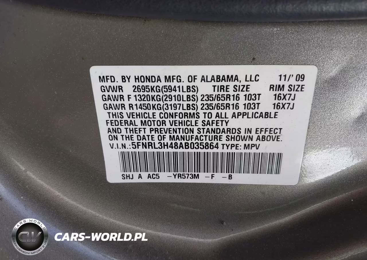 2010 Honda Odyssey Ex VIN:5FNRL3H48AB035864 - 9