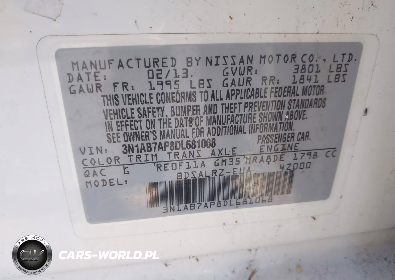 2013 Nissan Sentra Sr VIN:3N1AB7AP8DL681068 - 9