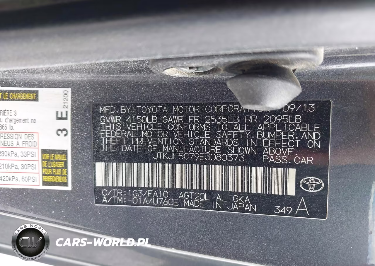 2014 Scion Tc VIN:JTKJF5C79E3080373 - 9
