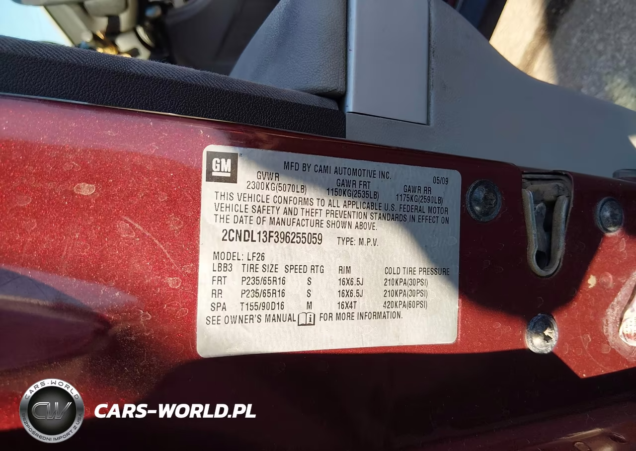 2009 Chevrolet Equinox Ls VIN:2CNDL13F396255059 - 9
