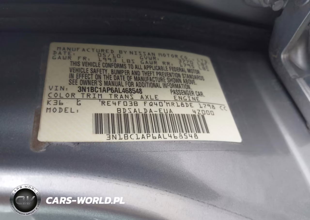 2010 Nissan Versa 1.8S VIN:3N1BC1AP6AL468548 - 9