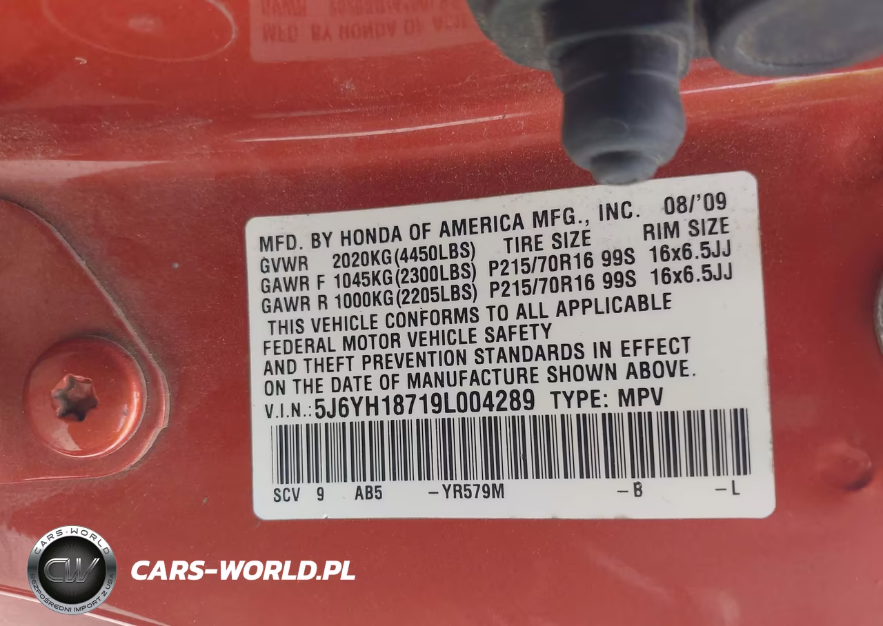 2009 Honda Element Ex VIN:5J6YH18719L004289 - 9
