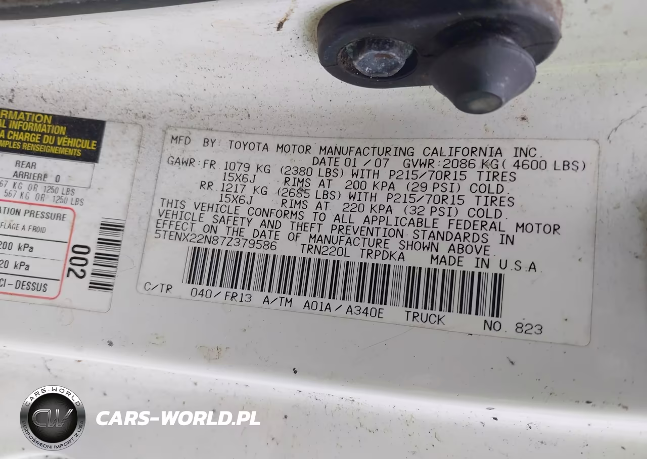 2007 Toyota Tacoma VIN:5TENX22N87Z379586 - 9