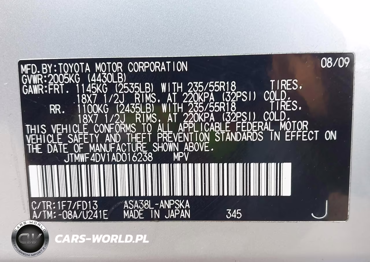 2010 Toyota Rav4 Sport VIN:JTMWF4DV1AD016238 - 9
