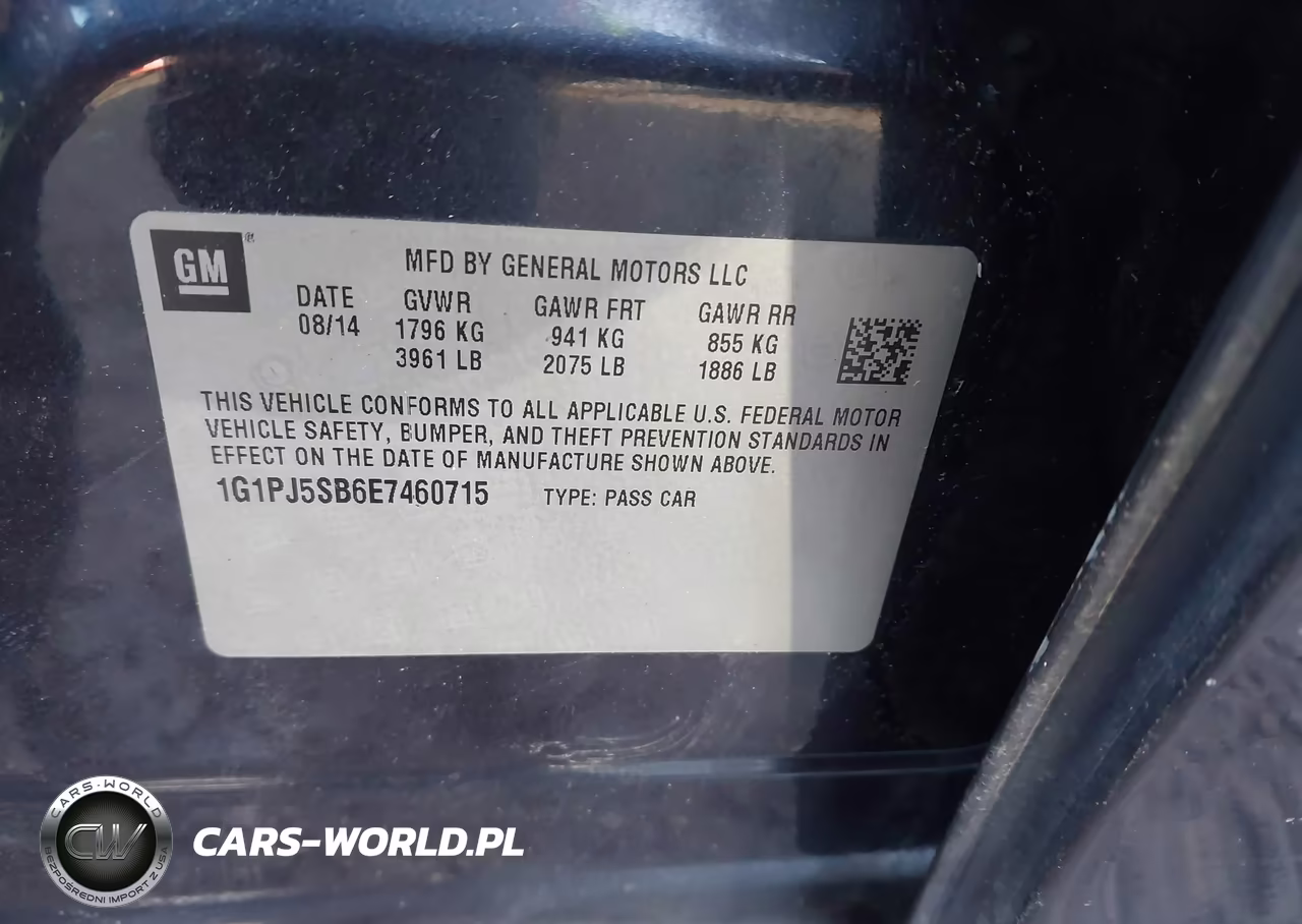2014 Chevrolet Cruze Eco Manual VIN:1G1PJ5SB6E7460715 - 9