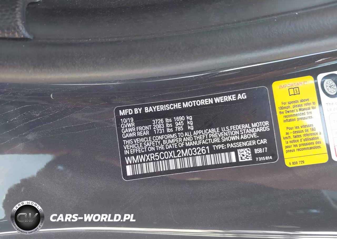 2020 Mini Hardtop Cooper S VIN:WMWXR5C0XL2M03261 - 9