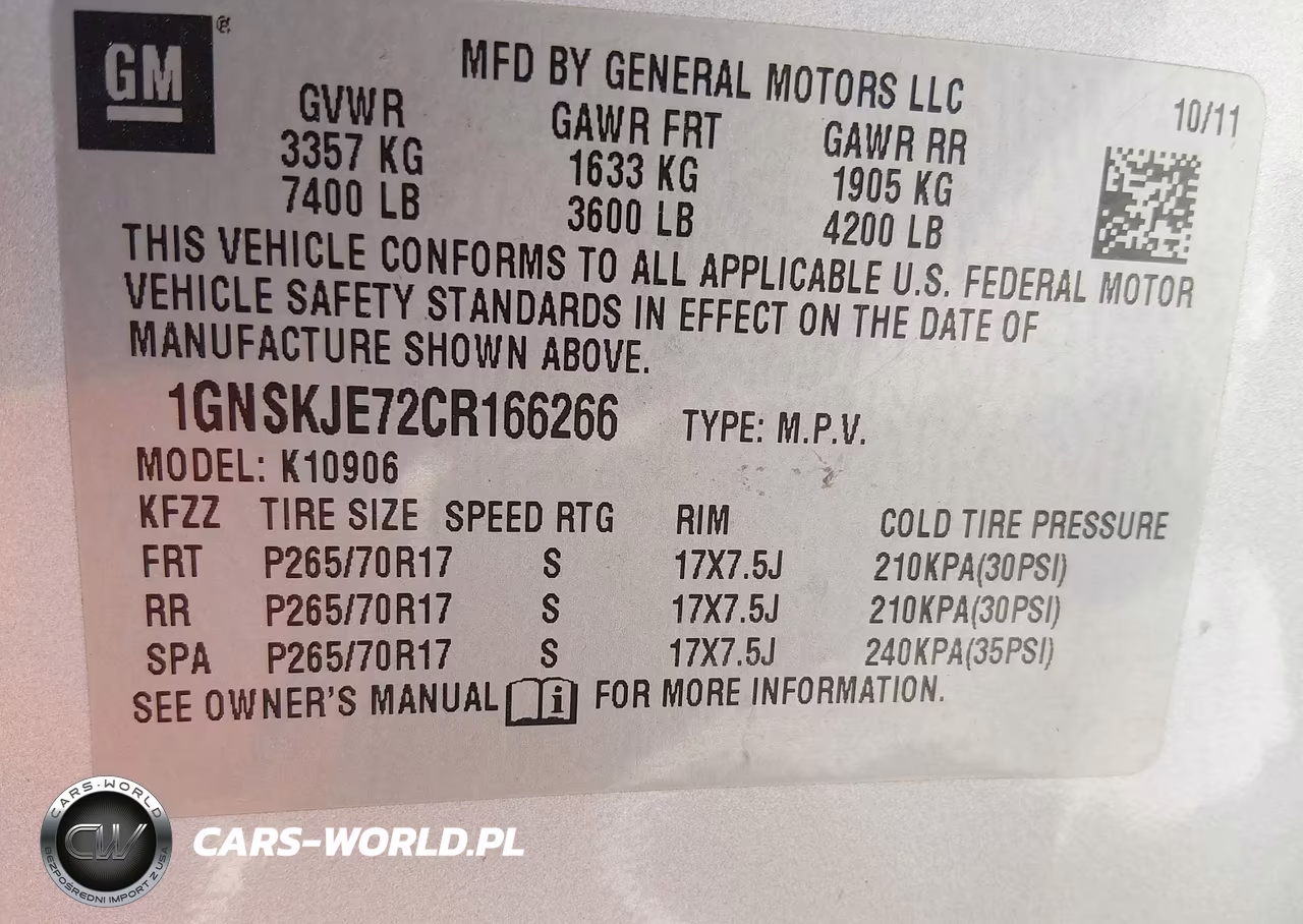 2012 Chevrolet Suburban 1500 Lt VIN:1GNSKJE72CR166266 - 9