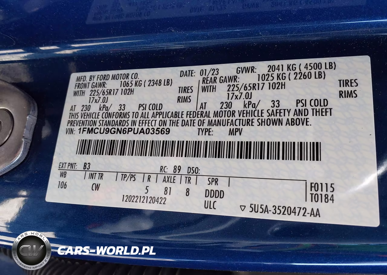 2023 Ford Escape Active VIN:1FMCU9GN6PUA03569 - 9