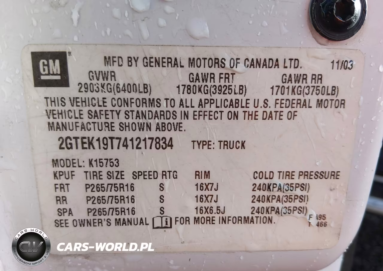 2004 GMC Sierra 1500 Sle VIN:2GTEK19T741217834 - 9