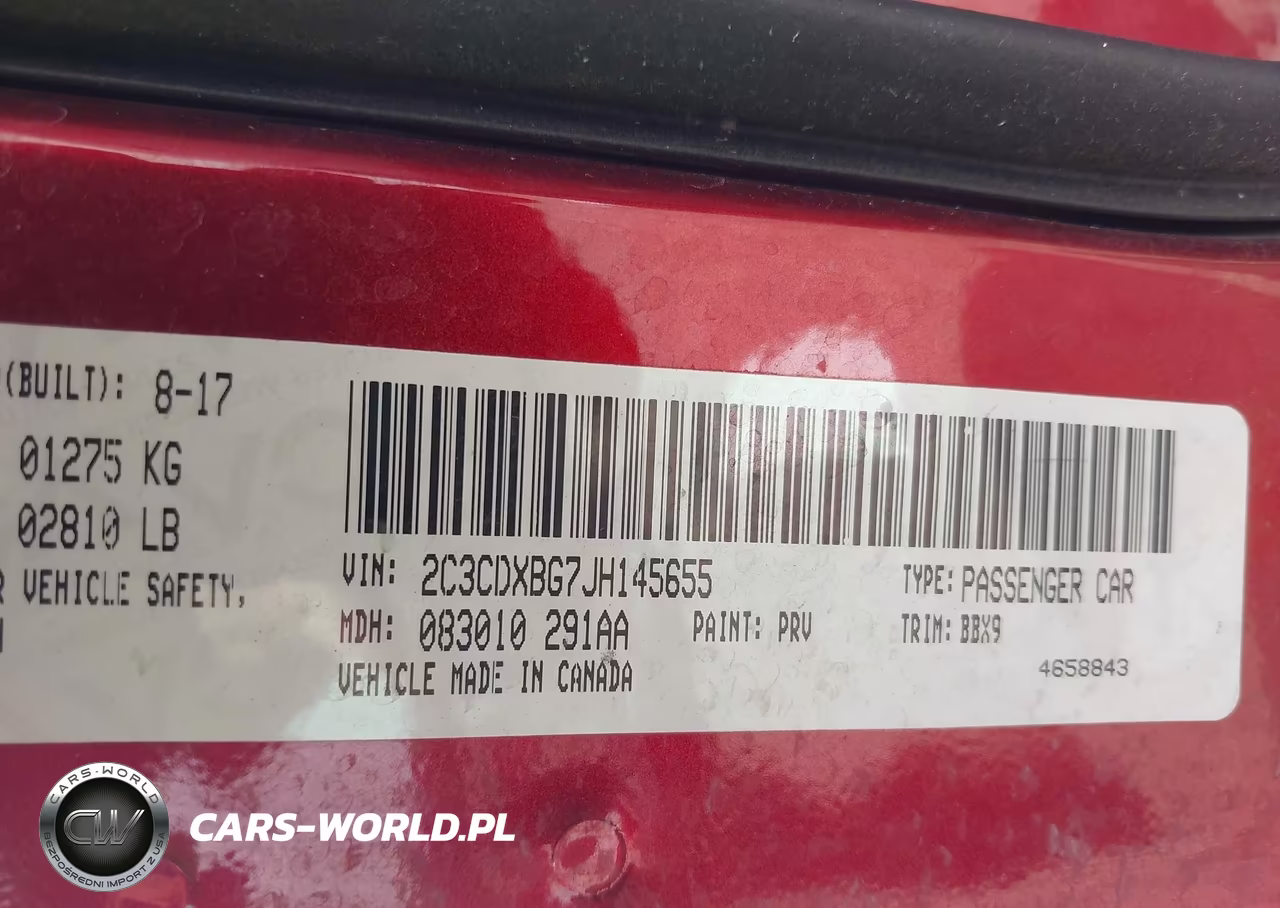 2018 Dodge Charger Sxt Rwd VIN:2C3CDXBG7JH145655 - 9