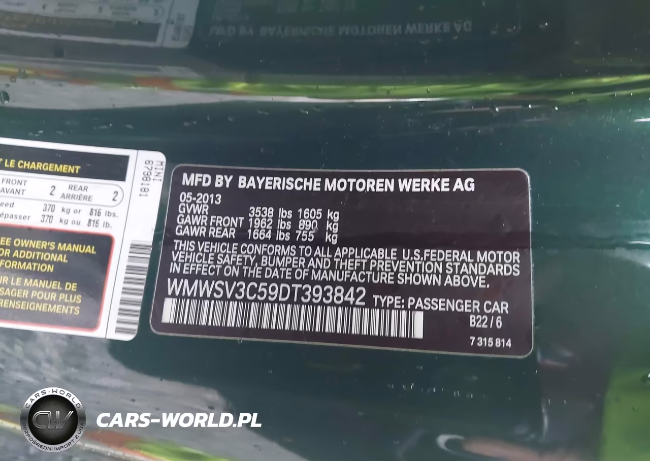 2013 Mini Hardtop Cooper S VIN:WMWSV3C59DT393842 - 9