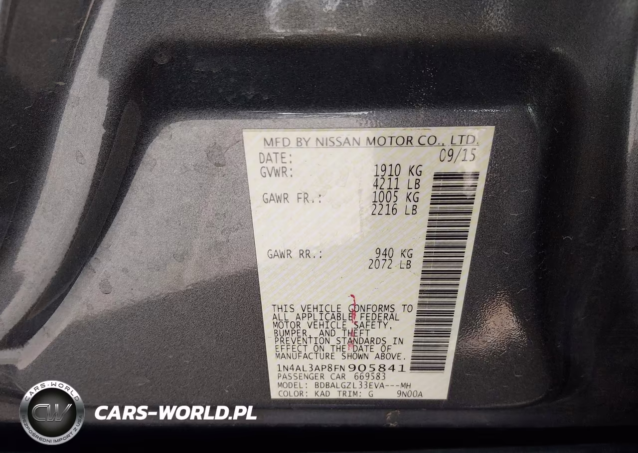 2015 Nissan Altima 2.5 S VIN:1N4AL3AP8FN905841 - 9