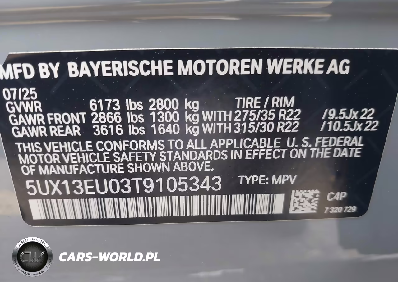 2026 BMW X5 Sdrive40I VIN:5UX13EU03T9105343 - 9