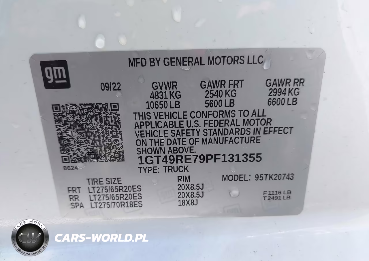 2023 GMC Sierra 2500Hd VIN:1GT49RE79PF131355 - 8
