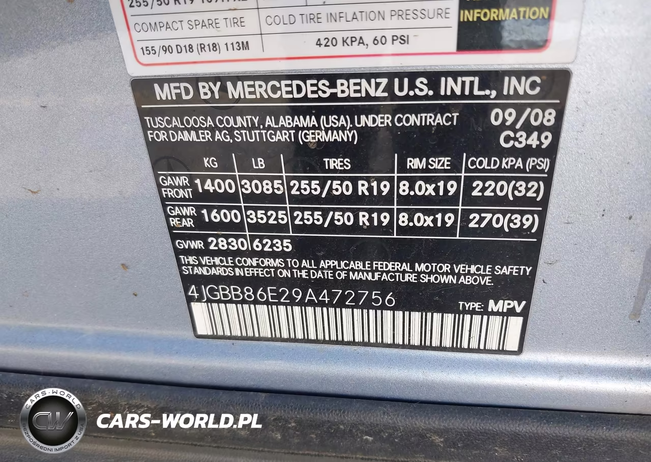 2009 Mercedes-Benz Ml 350 4Matic VIN:4JGBB86E29A472756 - 9