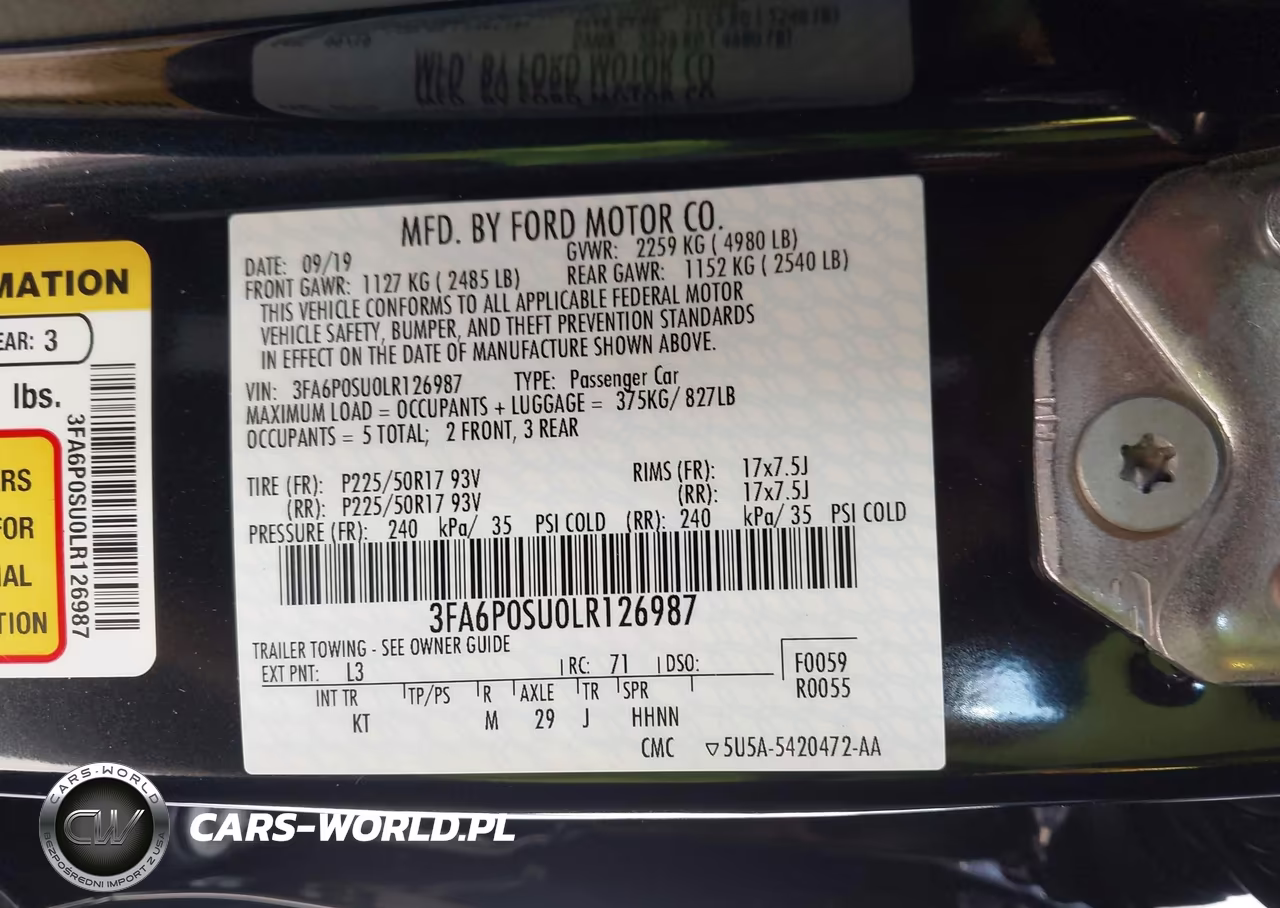 2020 Ford Fusion Plug-In Hybrid Titanium VIN:3FA6P0SU0LR126987 - 9