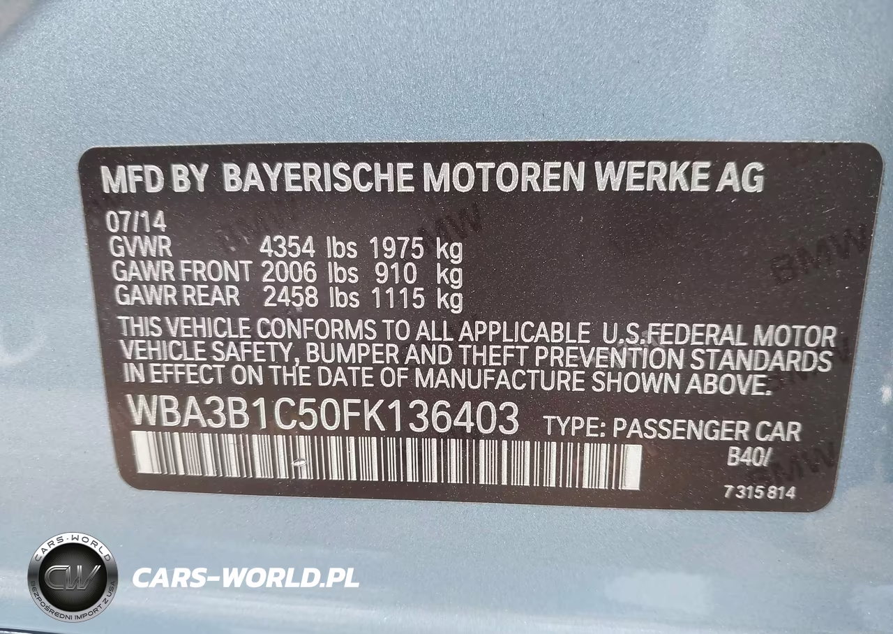 2015 BMW 320I VIN:WBA3B1C50FK136403 - 9