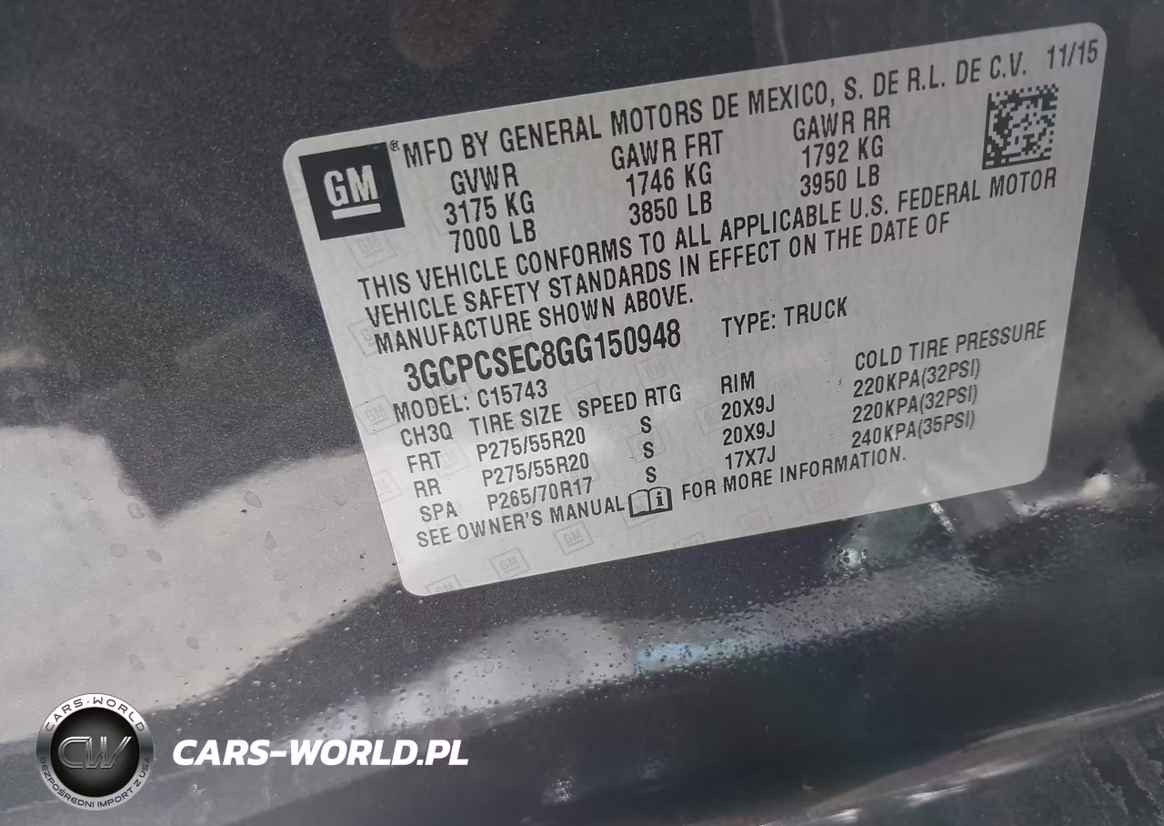 2016 Chevrolet Silverado 1500 1Lz VIN:3GCPCSEC8GG150948 - 9