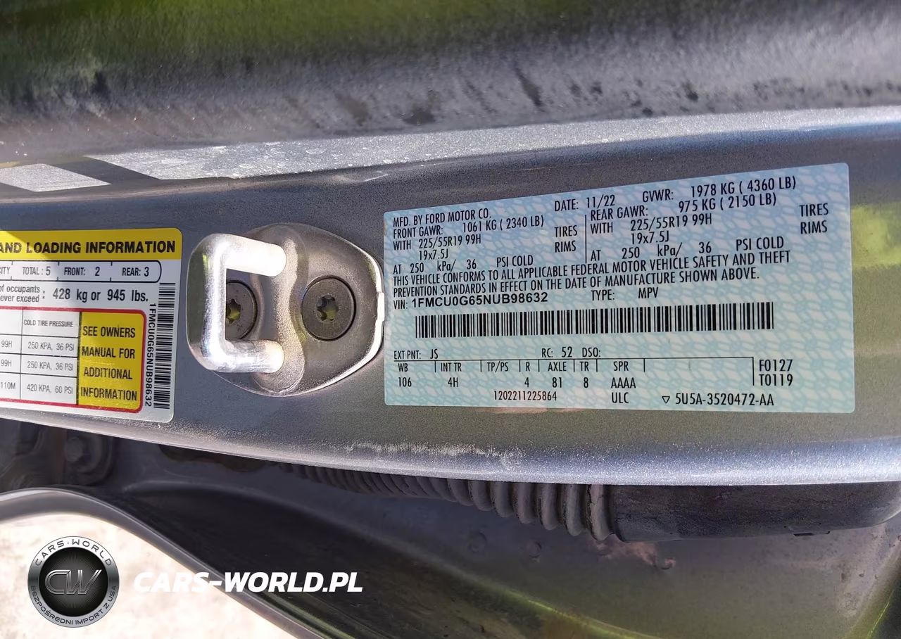 2022 Ford Escape Se VIN:1FMCU0G65NUB98632 - 9
