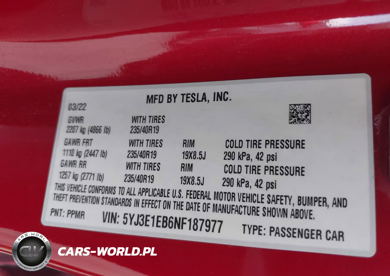 2022 Tesla Model 3 Long Range Dual Motor All-Wheel Drive VIN:5YJ3E1EB6NF187977 - 9