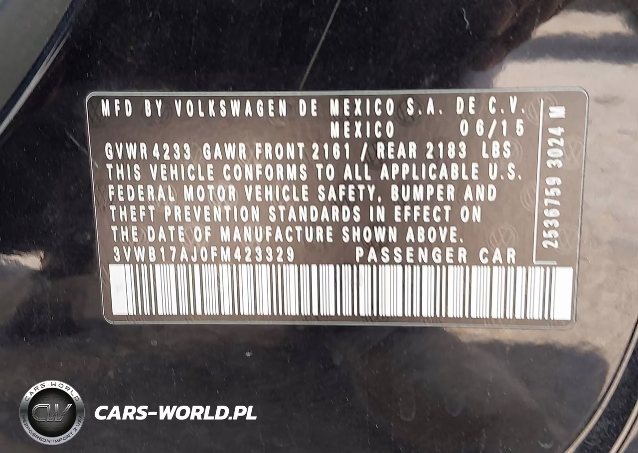 2015 Volkswagen Jetta 1.8T Se VIN:3VWB17AJ0FM423329 - 9