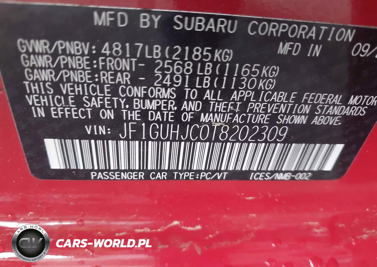 2026 Subaru Impreza Rs VIN:JF1GUHJC0T8202309 - 9